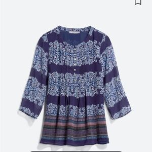 Daniel Rainn Navy pleated top